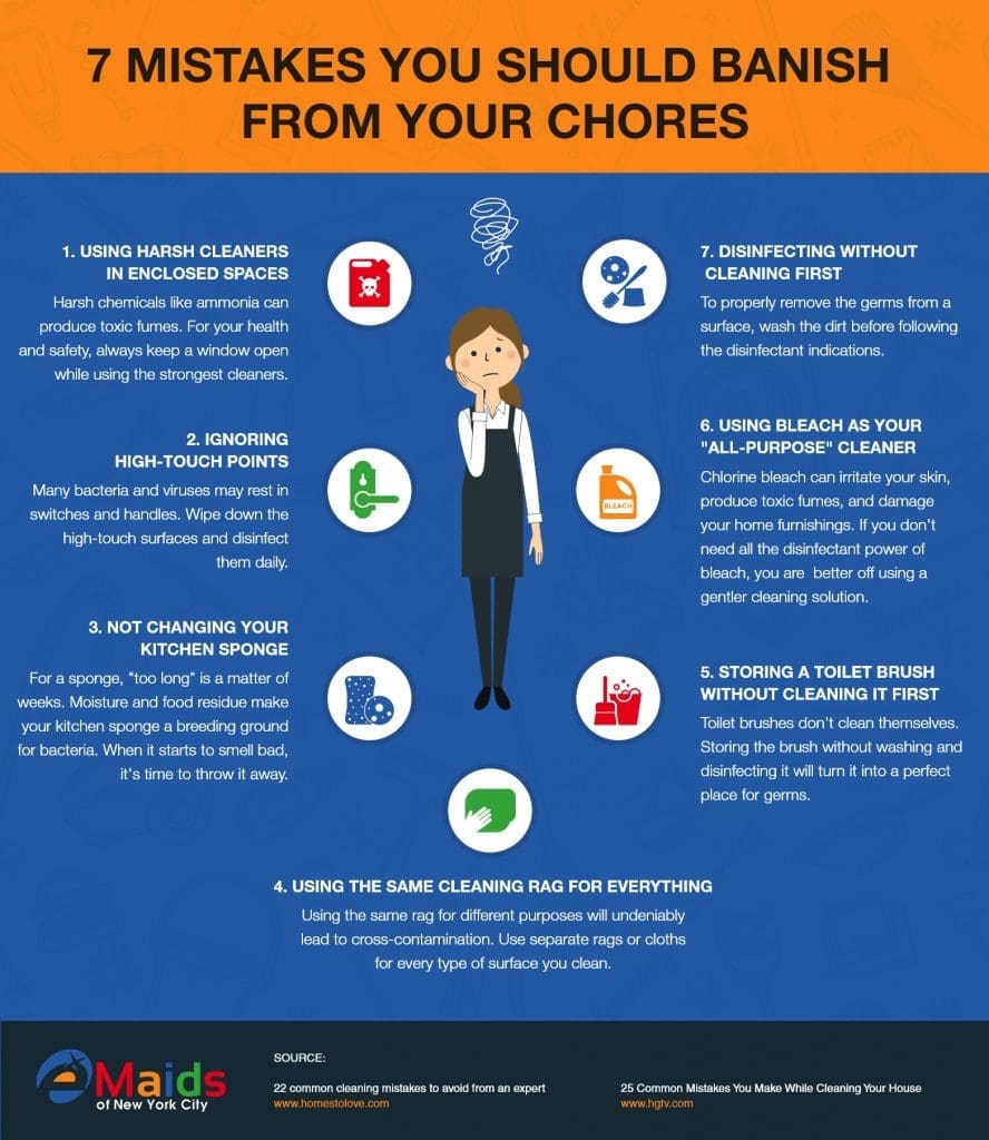 eMaids of NYC 7 Mistakes You Should Banish From Your Chores
