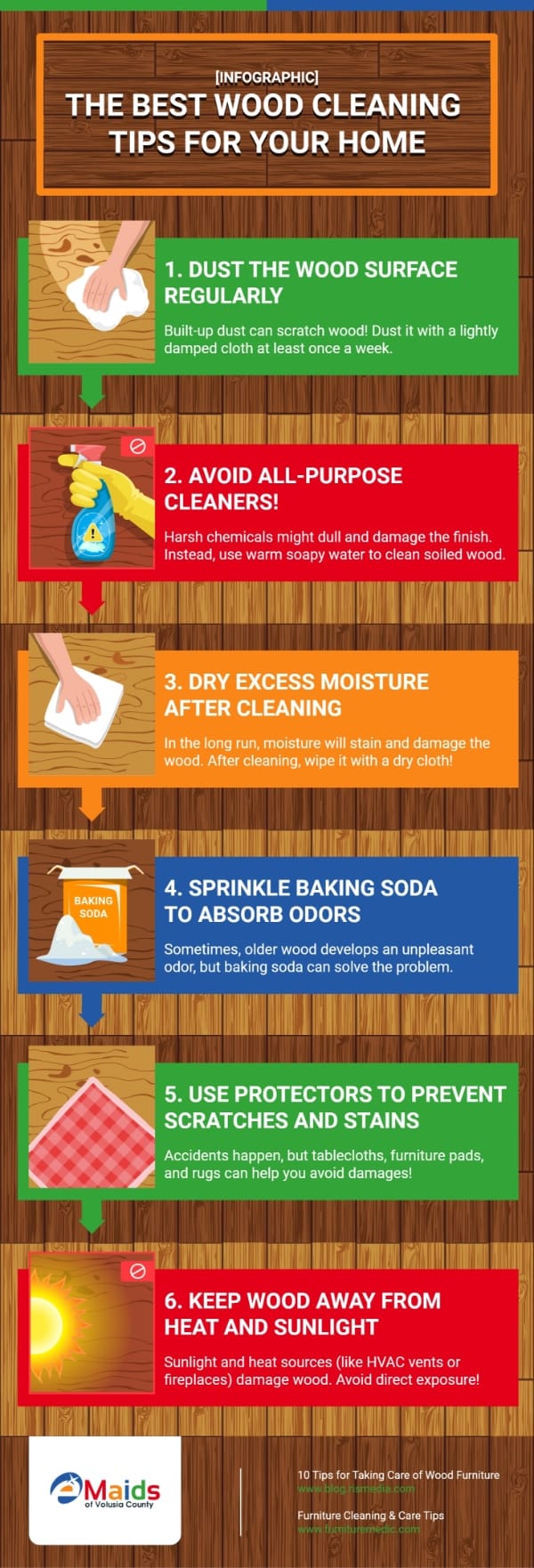 eMaids of Volusia County - [Infographic] The Best Wood Cleaning Tips For Your Home