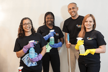 maids cleaning after a party in a home