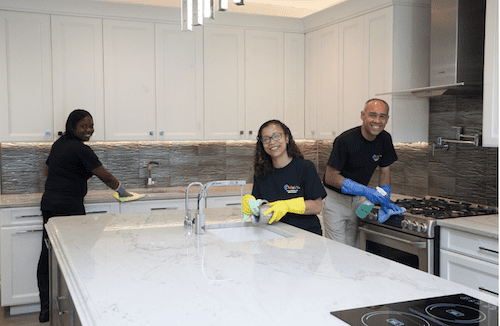 maids cleaning after a party in a home