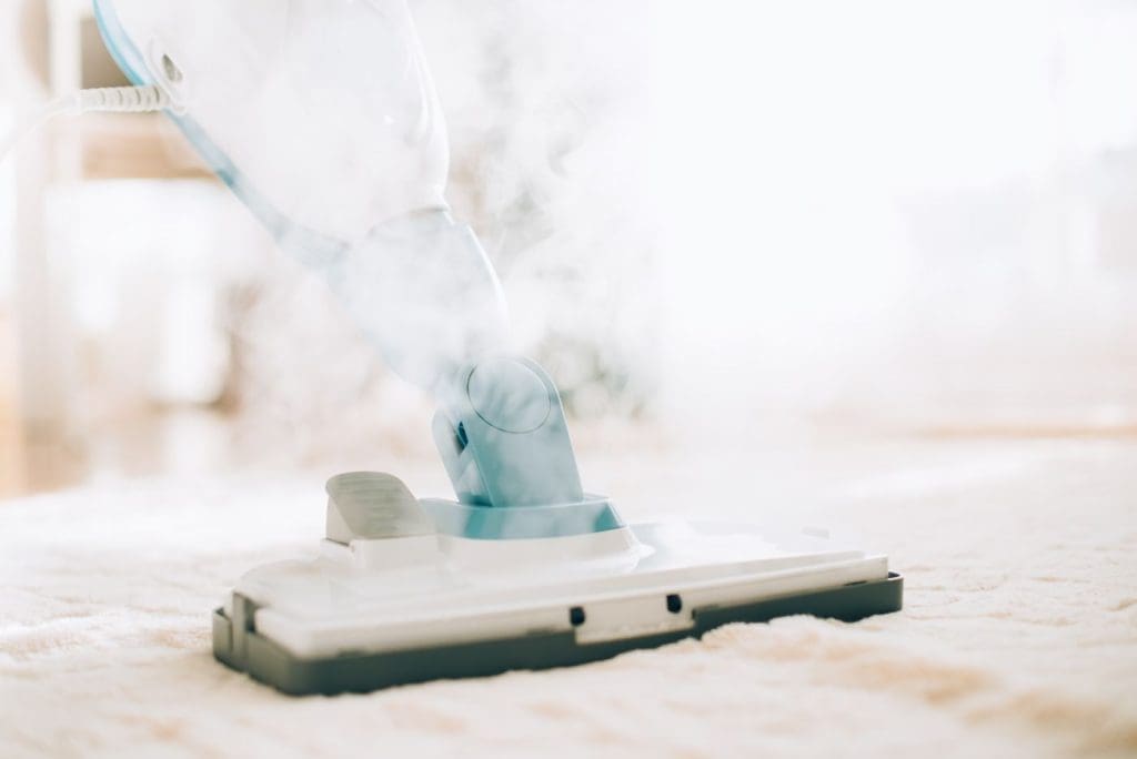 steam cleaning with homemade vinegar solution